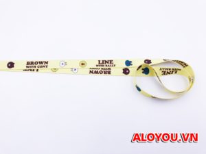Dây đeo thẻ satin Brown with Condy 8